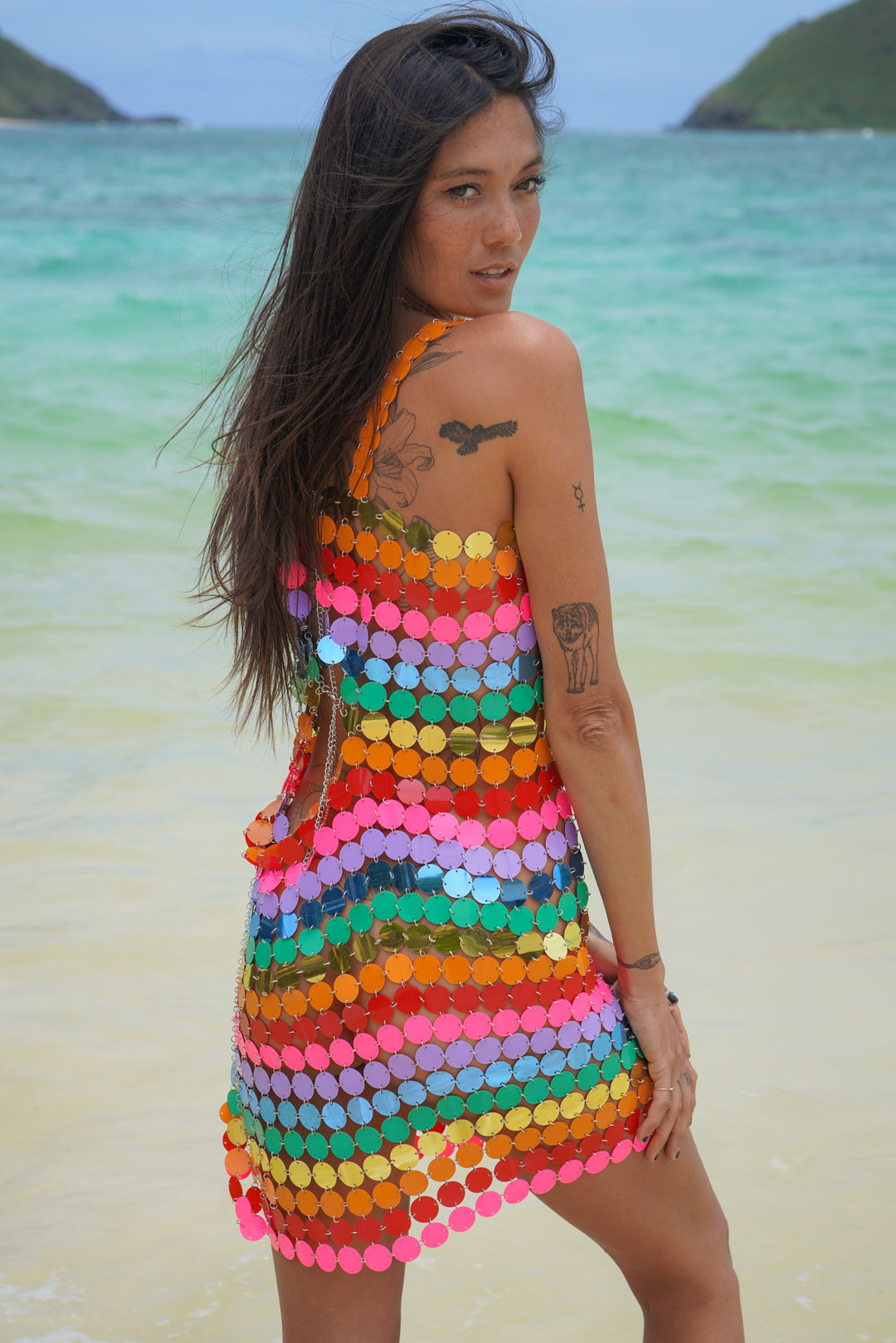 Psychedelia Sequin Dress - Rainbow