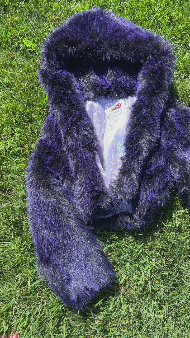 Midnight Cropped Fur Coat